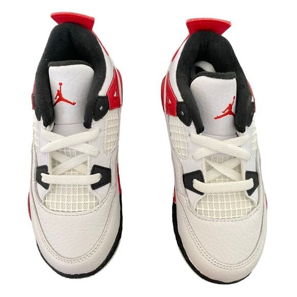 Jordan 4 Sneakers Kids Red/Blk/White Retro (TD) Sz 10c NIB